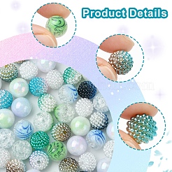 200 pz 10 stili di perle finte e perle di bacche acriliche opache&nbsp;OACR-FS0001-96A