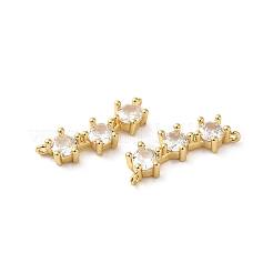 Crémaillère placage laiton pavé clair zircone cubique connecteur breloques&nbsp;KK-O142-31G