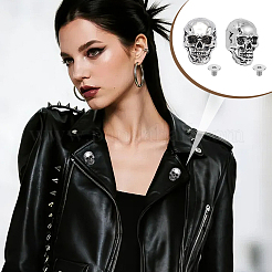 16 Beutel dekorative Nieten aus Legierung im tibetischen Totenkopf-Stil&nbsp;DIY-DR0007-75AS