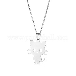 Colliers pendentifs en acier inoxydable en forme de chat&nbsp;PW-WGF5F36-01