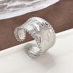 Offene Manschettenringe aus Edelstahl 304&nbsp;RJEW-A079-01A-P