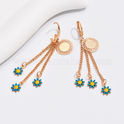 Orecchini a cerchio con nappe a forma di fiore in ottone classico alla moda&nbsp;TS2520
