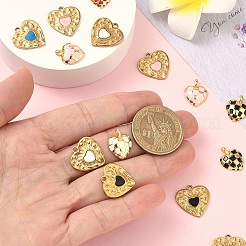 4 pièces 4 couleurs placage en laiton pendentifs en émail&nbsp;FIND-YW0012-11