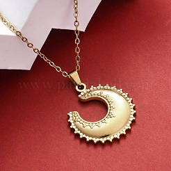 Collane con ciondolo a forma di mezzaluna in acciaio inossidabile 304&nbsp;NJEW-M096-33G