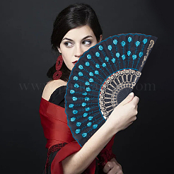 30 Stück 10 Farben Kunststoff- und Polyester-Fächer-Displaydekorationen&nbsp;AJEW-WA0001-01