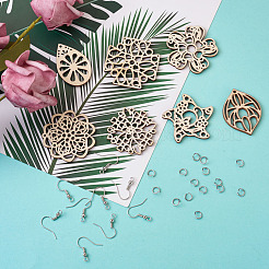 Bricolage estampes filigrane balancent des kits de fabrication de boucles d'oreilles&nbsp;DIY-TA0003-12P
