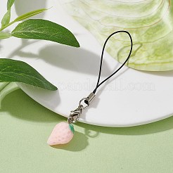 Sangles mobiles en résine fraise&nbsp;HJEW-JM01598-01