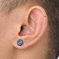 Ohrstecker aus Edelstahl mit Mikropavé-Kubikzirkonia&nbsp;PW-WGB72E2-01