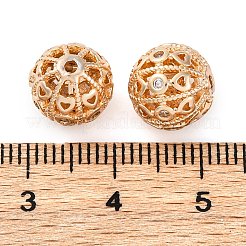 Messing Micro Pave klare Zirkonia Abstandsperlen&nbsp;KK-Z089-09KCG-02