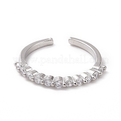 Anello a polsino aperto con zirconi chiari&nbsp;RJEW-I094-09P