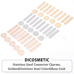 60 Stück 6 Stile 304 Edelstahl-Anschluss-Charms&nbsp;STAS-DC0007-46