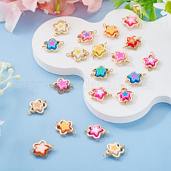 20 Stück Polymer Clay Blume & CCB Rahmen Glieder Verbinder Charms&nbsp;CLAY-TADJ0001-08G