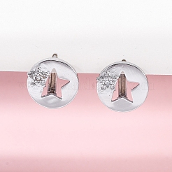 Boucles d'oreilles en laiton avec zircone cubique transparente&nbsp;EJEW-Q014-38P