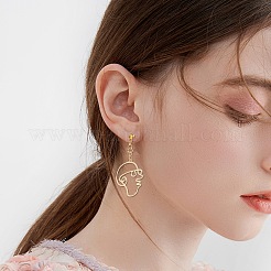 Set zum Herstellen von Tropfenohrringen mit abstraktem Gesicht&nbsp;DIY-SZ0008-67