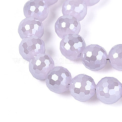 Chapelets de perles en verre opaque de couleur unie&nbsp;GLAA-TAC0009-05B-02