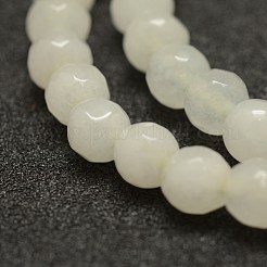 Facette natürlichen weißen Jade Perlen Stränge&nbsp;X-G-F448-6mm