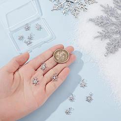 12 pièces 3 styles en laiton micro pavé pendentifs en zircone cubique claire&nbsp;KK-PH0012-21