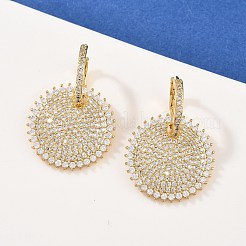 Messing Micro Pave klare Zirkonia Creolen&nbsp;EJEW-L275-17G