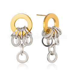 Zweifarbige Ohrstecker aus Edelstahl 304 für Damen&nbsp;WG3EDAB-01