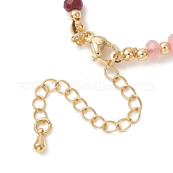 Bracelets en laiton et perles rondelles de jade naturel teint de Malaisie pour femmes&nbsp;BJEW-JB13323-01