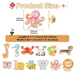 12 pin esmaltado de la serie animal de 12 estilos&nbsp;JEWB-CJ0003-64