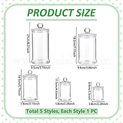 Tarro de vidrio con forma de columna y tapa&nbsp;AJEW-WA0004-78