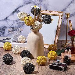 15 pz 3 palline di vimini in rattan colorate&nbsp;AJEW-SC0004-25B