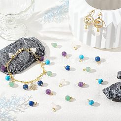 60 Stück mattierte Anhänger aus natürlichen und synthetischen Edelsteinen&nbsp;FIND-FH0004-55