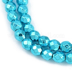 Brins de perles d'hématite synthétique non magnétiques galvanisées avec peinture de cuisson&nbsp;G-H072-A01-01B