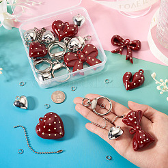 Kits para hacer llaveros con lazo de corazón&nbsp;DIY-TA0015-61