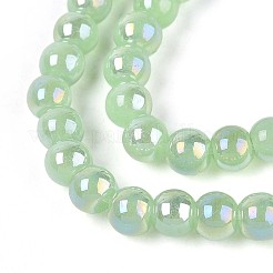 Galvanisierte imitatorische Jade Glasperlen Stränge&nbsp;LS-GLAA-T032-J4mm-AB03