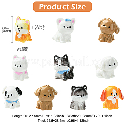20 Stück 10 Stile Harz-Hunde-Display-Dekorationen&nbsp;DJEW-CJC0010-008