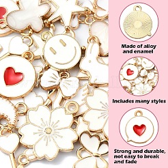30pcs 15 styles de pendentifs en émail en alliage&nbsp;ENAM-YW0004-19