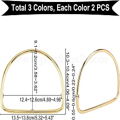 6 pz. 3 manici per borsa in ferro colorati&nbsp;FIND-PH0001-22