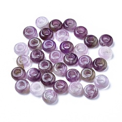 Natürliche Amethyst europäischen Perlen, Großloch perlen, Rondell, 12x6 mm, Bohrung: 5 mm