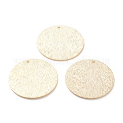 Brass Charms, Flat Round, Real 24K Gold Plated, 30x1mm, Hole: 1.4mm