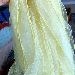 Лента из сирсакера, для галстука бантом, пришить аксессуары для заколки для волос, светло-желтый, 2 дюйм (50 мм), около 27.34 ярда (25 м) / мешок