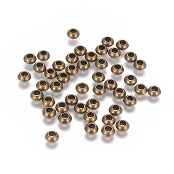 Perles de séparateur de style tibétain , perles d'alliage métallique, sans plomb & sans nickel & sans cadmium , rondelle, bronze antique, taille: environ 5.5mm de diamètre, Trou: 2.8mm