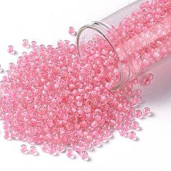 Toho perles de rocaille rondes, Perles de rocaille japonais, (191c) cristal doublé rose, 8/0, 3mm, Trou: 1mm, environ 10000 pcs / livre