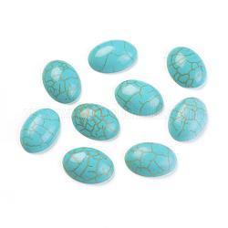 Cabochons en pierres gemmes, ovale, howlite, 13x18x5~7mm