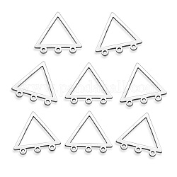 201 Stainless Steel Chandelier Components Links, Laser Cut, Triangle, Stainless Steel Color, 18x20x1mm, Hole: 1.2mm