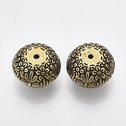 Ccb Kunststoff-Perlen, Unterlegscheibe mit Blume geschnitzt, Antik Golden, 21x14 mm, Bohrung: 2 mm, ca. 120 Stk. / 500 g