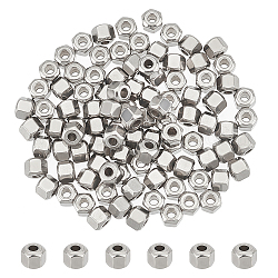 Unicacraftale 100 pz eco-friendly 201 perline in acciaio inossidabile, sfaccettato, rondelle, colore acciaio inossidabile, 3.5x4x4mm, Foro: 1.5 mm