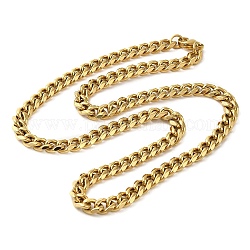 Placcatura ionica (ip) 304 collana a catena a maglie cubane in acciaio inossidabile per uomo donna, oro, 20.00 pollice (50.8 cm)