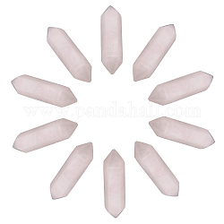SUNNYCLUE 1 Box 10Pcs Rose Quartz Crystal Points Hexagonal Healing Chakra Faceted Gemstone Pointed Bullet Stones Wands Carved for Jewelry Making DIY Necklace Riki Balancing Meditation