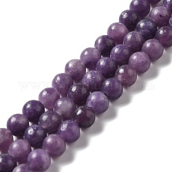 Fili di perle di pietra mica naturale di lepidolite / viola, tondo, 6.5mm, Foro: 1.2 mm, circa 59~60pcs/filo, 14.57~14.76'' (37~37.5 cm)