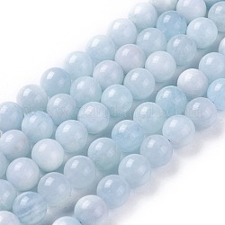 Natürliche Aquamarin Perlen Stränge, Runde, 10~11 mm, Bohrung: 1 mm, ca. 38 Stk. / Strang