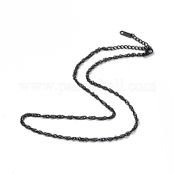 304 ожерелье из нержавеющей стали в сингапуре для мужчин и женщин, металлический черный, 15.94 дюйм (40.5 см)