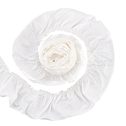 Fingerinspire 4 mètre de ruban plissé en coton, ruban de bord de vague, accessoires de vêtements, blanc, 3-3/8 pouce (85 mm)