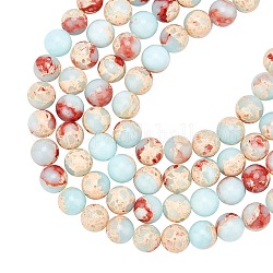 Arricraft synthetische imperiale Jaspis Perlen Stränge, Runde, blassem Türkis, 8~8.5 mm, Bohrung: 1 mm, ca. 50 Stk. / Strang, 15.7 Zoll, 2 Stränge / box